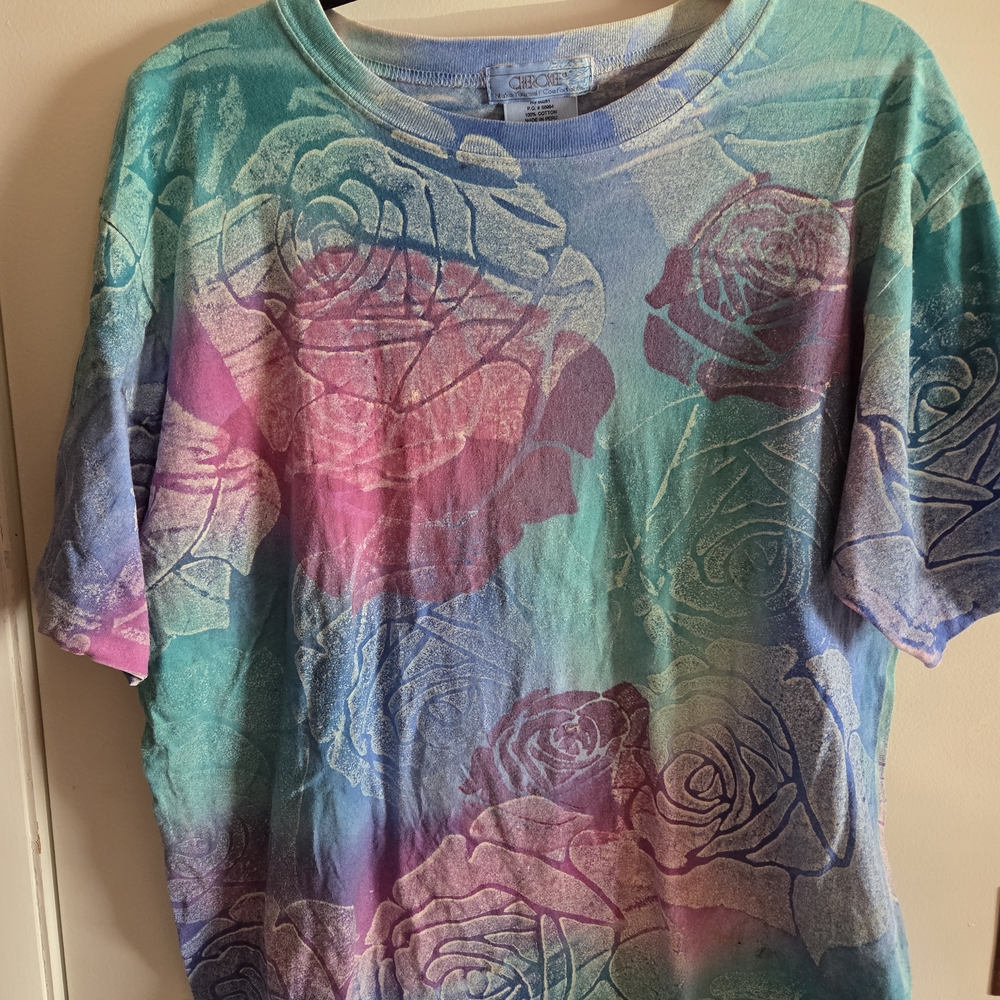 Cherokee Multicolor Floral Short Sleeve Tee